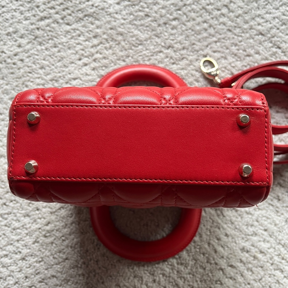 Mini Lady Dior Red Lambskin - Picture 8 of 8